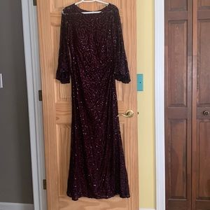 Dark plum dress, with lace and sequins!